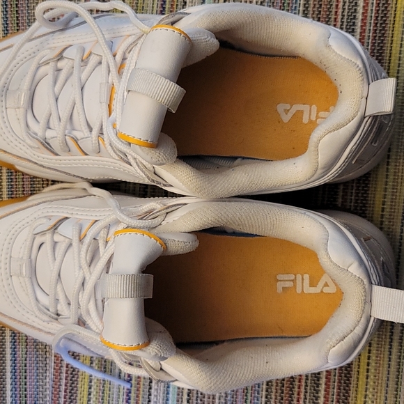 Fila White & Orange Sneakers - Picture 6 of 8